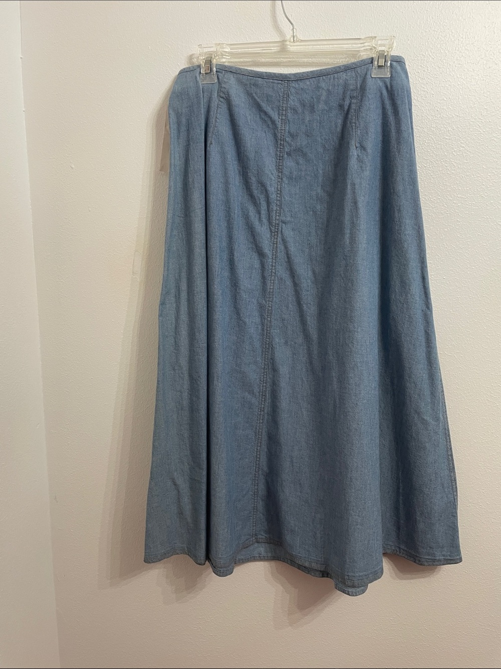 NWT Vintage Lizwear Light Wash Denim Button-Front Maxi Skirt - Size:  16 - Picture 4 of 9